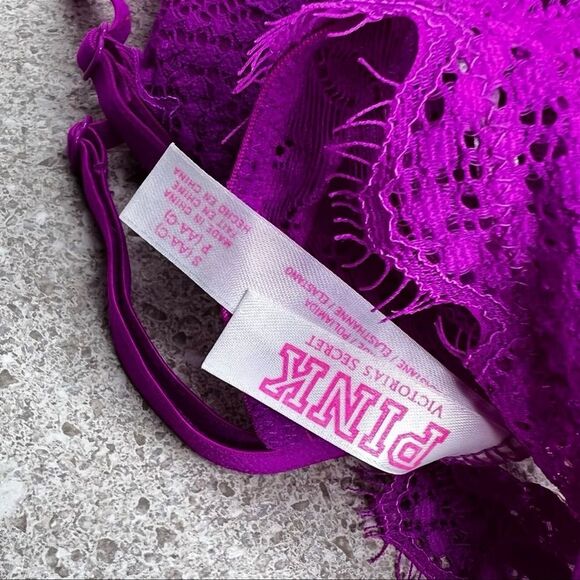 PINK Victoria Secret High Neck Eyelash Bralette Bra - Picture 9 of 10